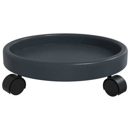 Carrelli per Piante con Ruote 2 pz Grigi Diametro 34 cm 35 kg