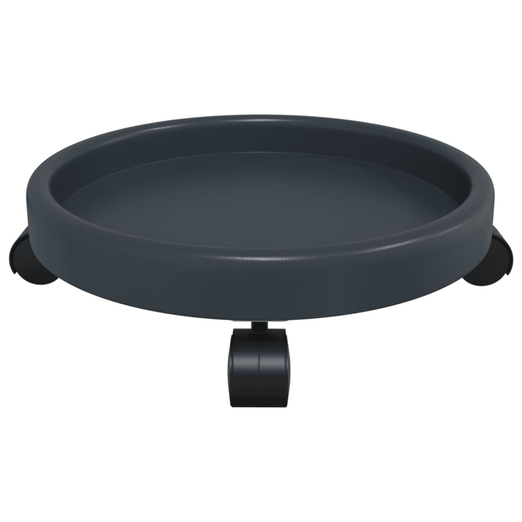 Carrelli per Piante con Ruote 2 pz Grigi Diametro 34 cm 35 kg