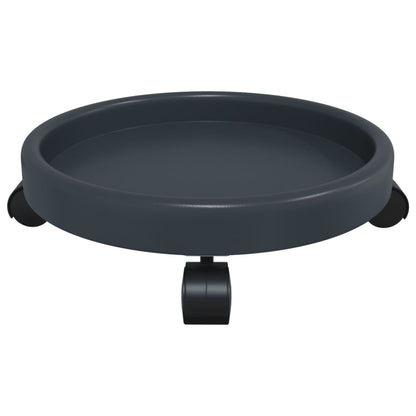 Carrelli per Piante con Ruote 2 pz Grigi Diametro 34 cm 35 kg