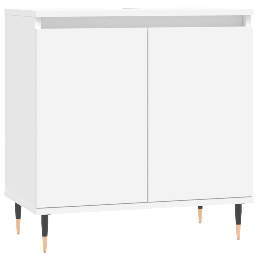 Set di Mobili da Bagno 3 pz Bianco in Legno Multistrato | homemem39