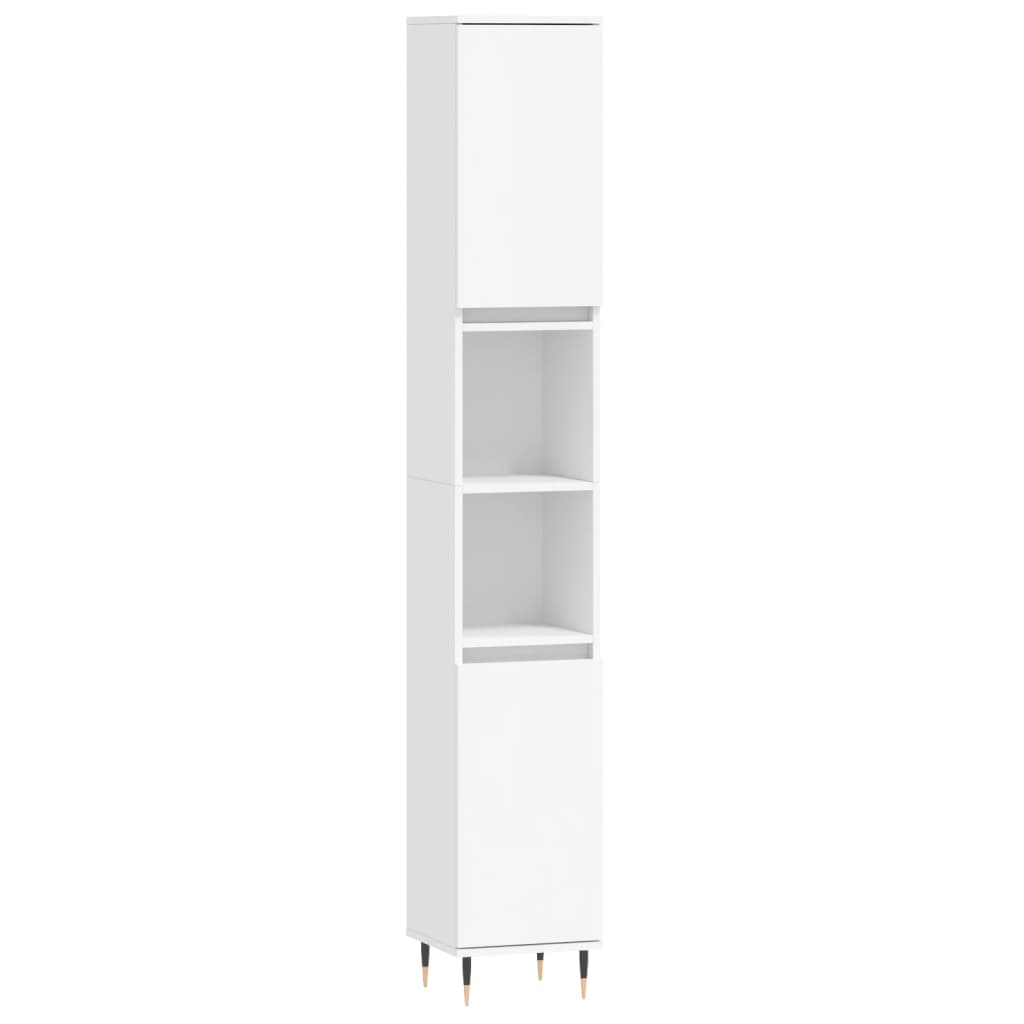 Set di Mobili da Bagno 3 pz Bianco in Legno Multistrato | homemem39
