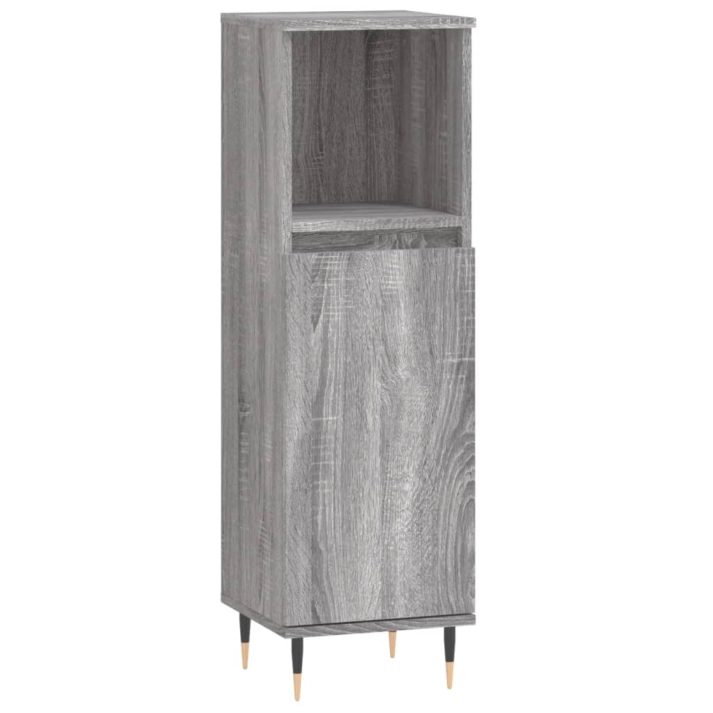 Set Mobili da Bagno 3 pz Grigio Sonoma in Legno Multistrato | homemem39