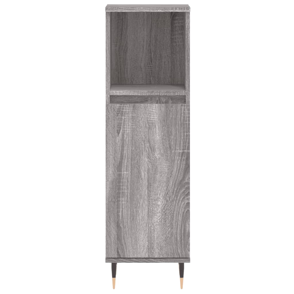 Set Mobili da Bagno 3 pz Grigio Sonoma in Legno Multistrato | homemem39