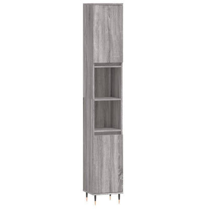 Set Mobili da Bagno 3 pz Grigio Sonoma in Legno Multistrato | homemem39