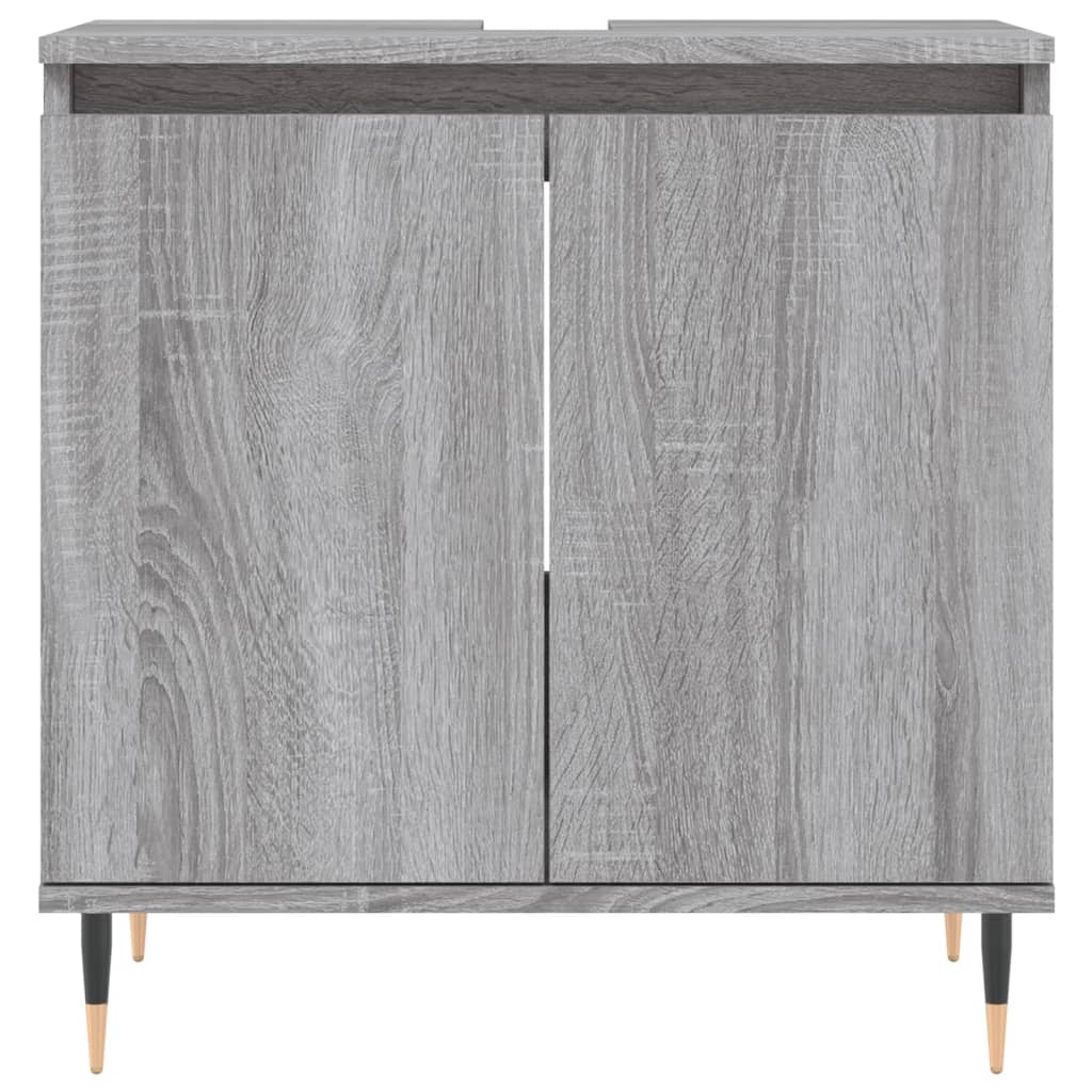 Set Mobili da Bagno 3 pz Grigio Sonoma in Legno Multistrato | homemem39