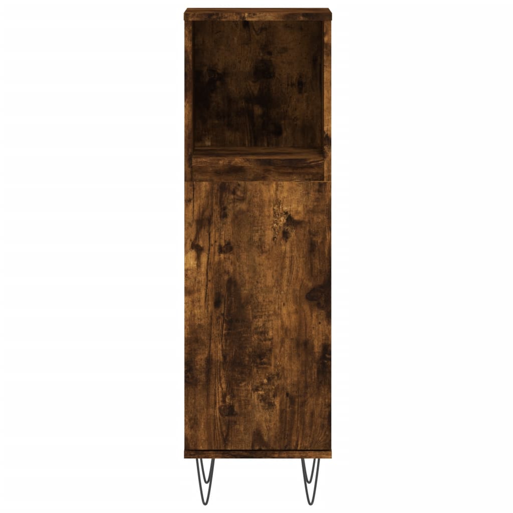 Set Mobili da Bagno 3 pz Rovere Fumo in Legno Multistrato | homemem39