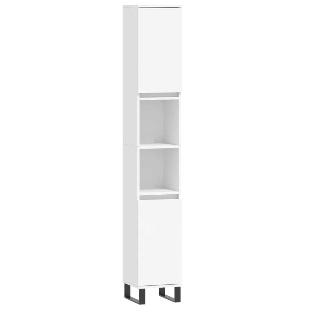 Set di Mobili da Bagno 3 pz Bianco in Legno Multistrato