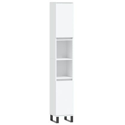 Set di Mobili da Bagno 3 pz Bianco in Legno Multistrato