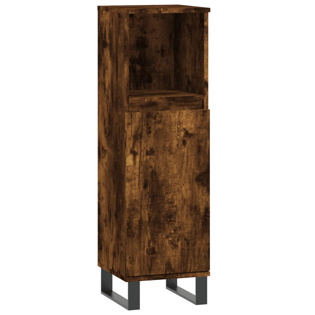 Set Mobili da Bagno 3 pz Rovere Fumo in Legno Multistrato | homemem39