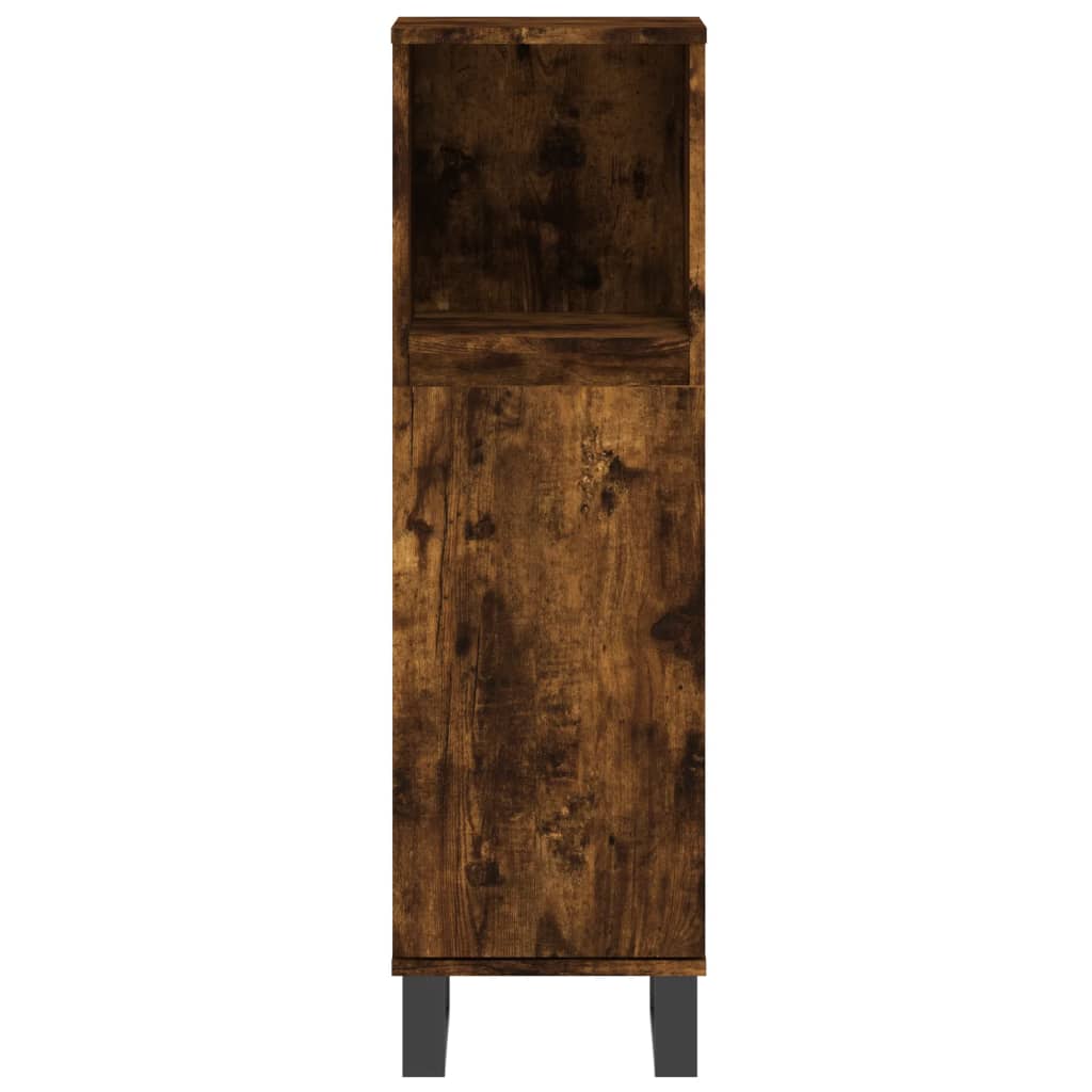 Set Mobili da Bagno 3 pz Rovere Fumo in Legno Multistrato | homemem39