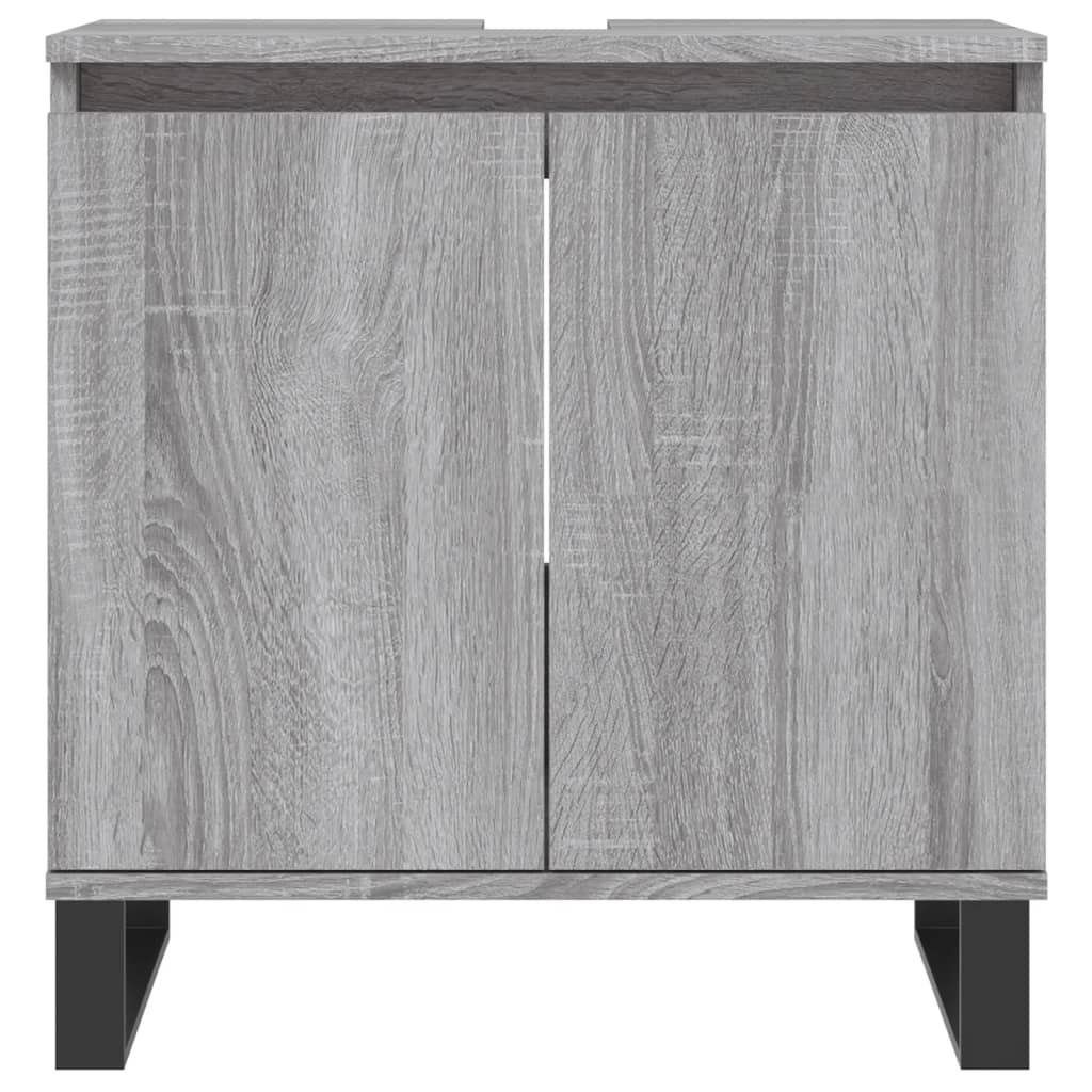 Set Mobili da Bagno 3 pz Grigio Sonoma in Legno Multistrato | homemem39