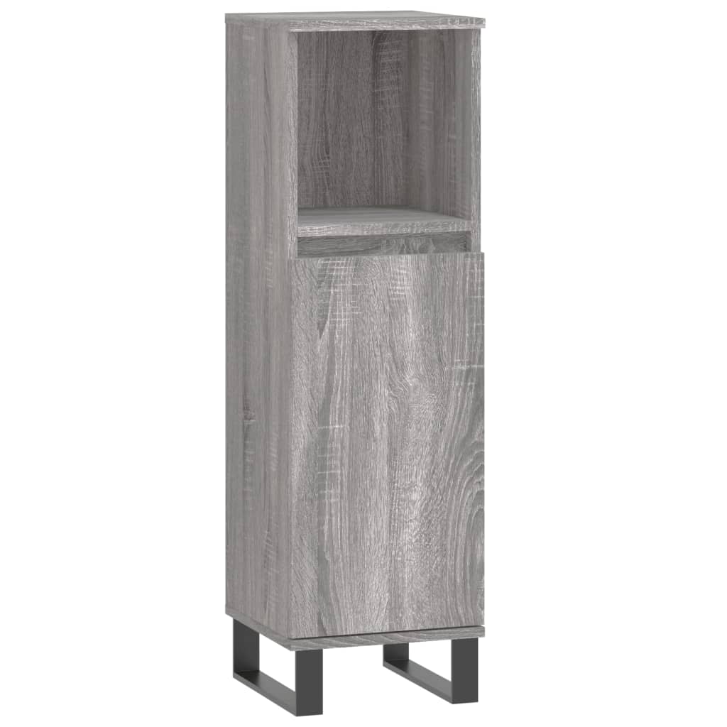 Set Mobili da Bagno 3 pz Grigio Sonoma in Legno Multistrato | homemem39