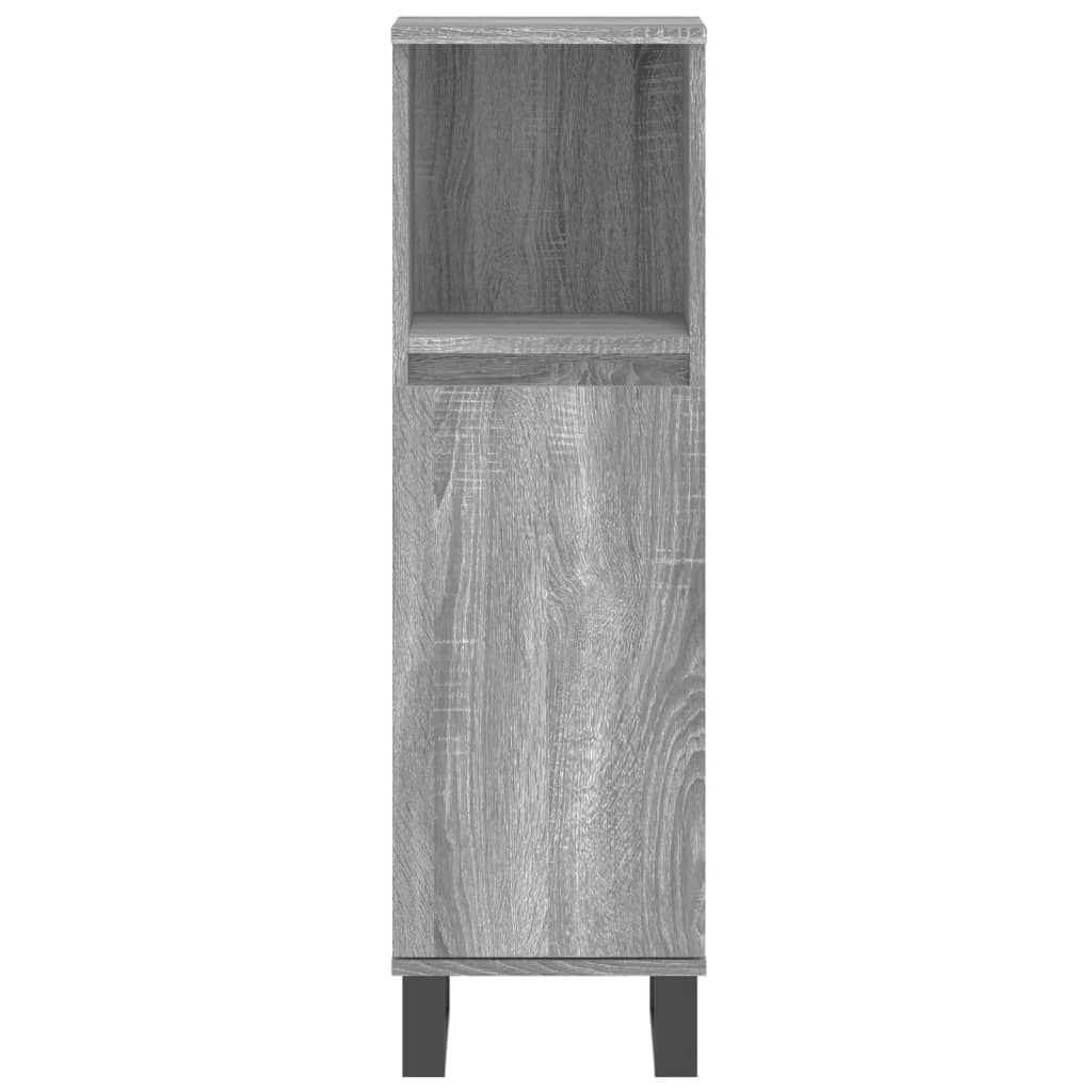 Set Mobili da Bagno 3 pz Grigio Sonoma in Legno Multistrato | homemem39