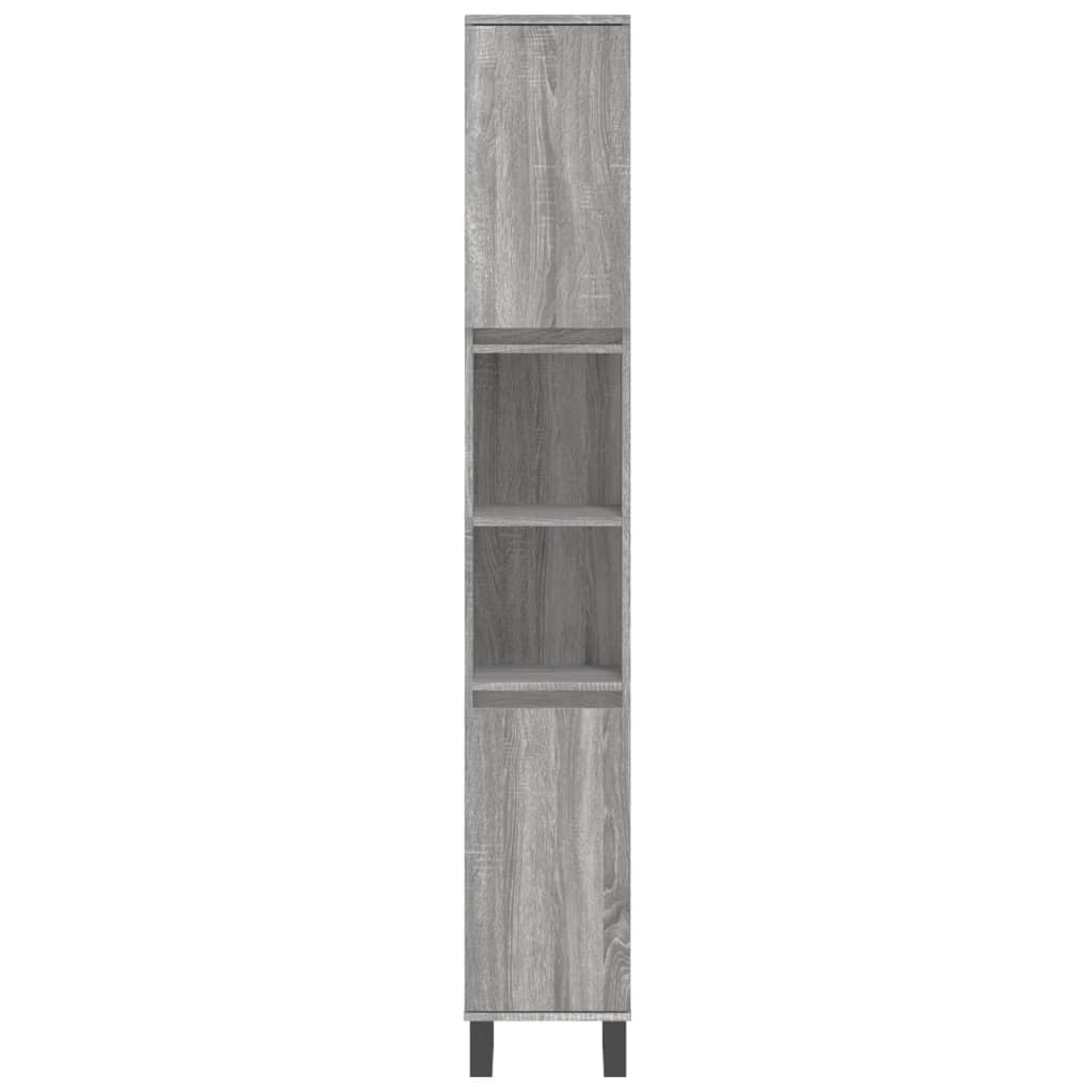 Set Mobili da Bagno 3 pz Grigio Sonoma in Legno Multistrato | homemem39