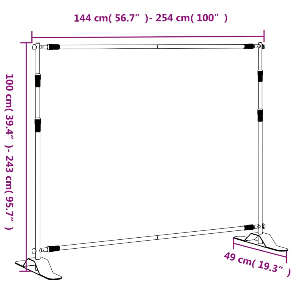 Supporto per Fondale 254x243 cm in Acciaio