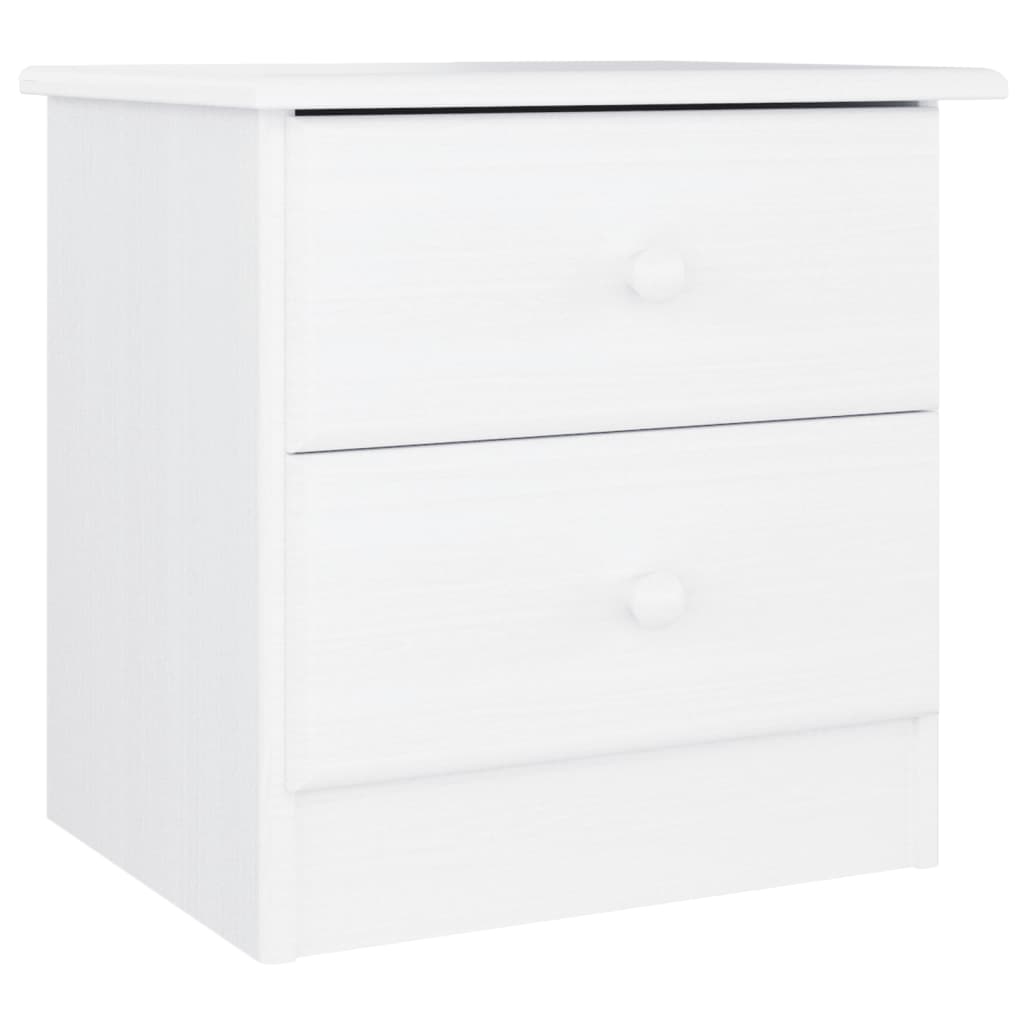 Comodino ALTA Bianco 41x35x41 cm in Legno Massello di Pino | homemem39
