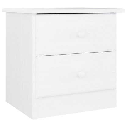 Comodino ALTA Bianco 41x35x41 cm in Legno Massello di Pino | homemem39