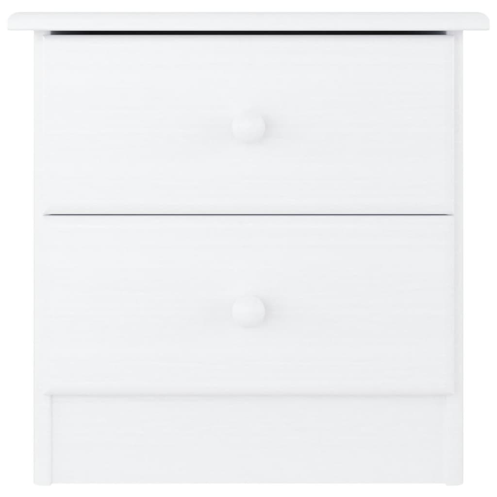 Comodino ALTA Bianco 41x35x41 cm in Legno Massello di Pino | homemem39