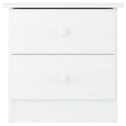 Comodino ALTA Bianco 41x35x41 cm in Legno Massello di Pino | homemem39