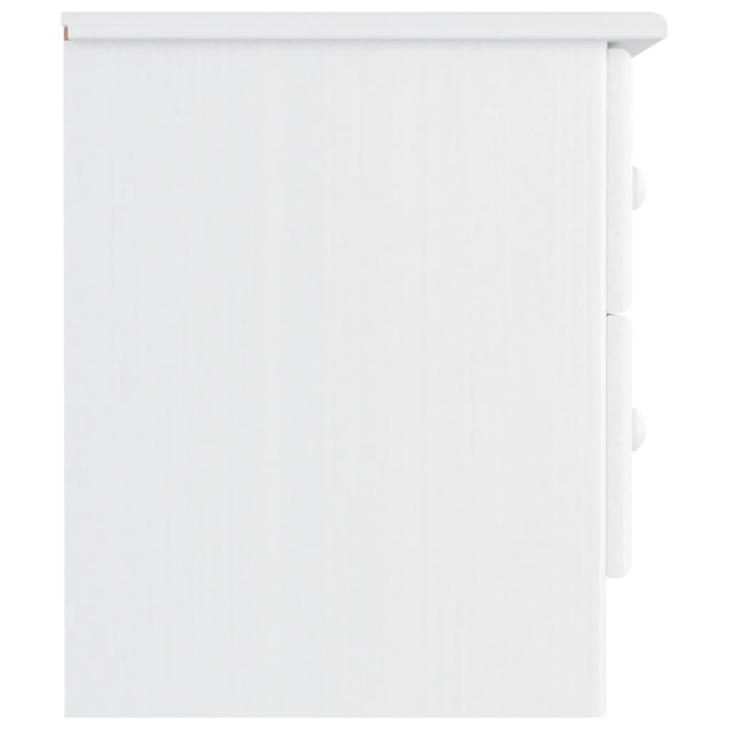 Comodino ALTA Bianco 41x35x41 cm in Legno Massello di Pino | homemem39