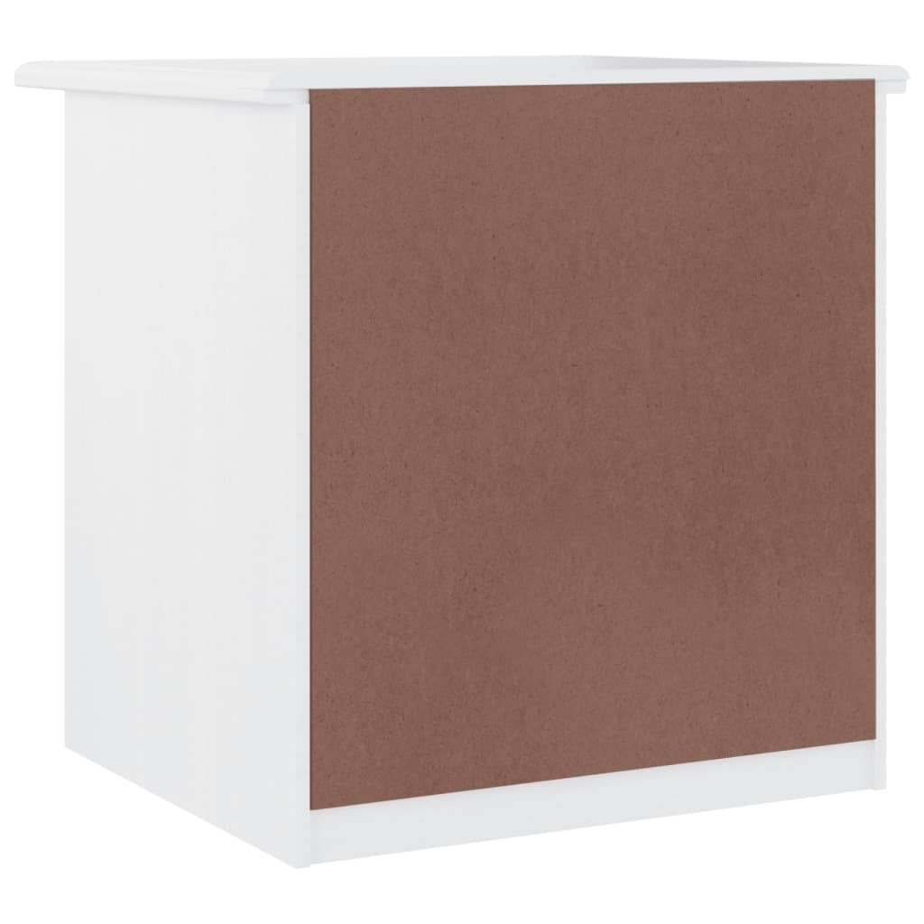 Comodino ALTA Bianco 41x35x41 cm in Legno Massello di Pino | homemem39