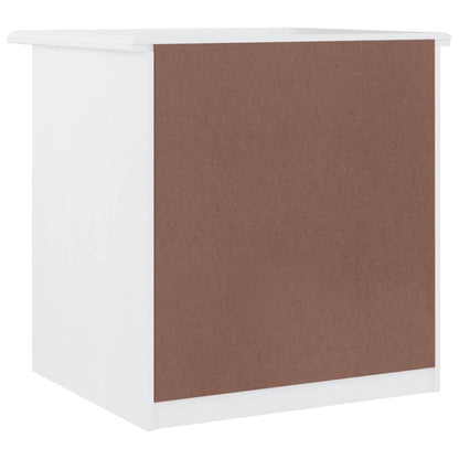 Comodino ALTA Bianco 41x35x41 cm in Legno Massello di Pino | homemem39