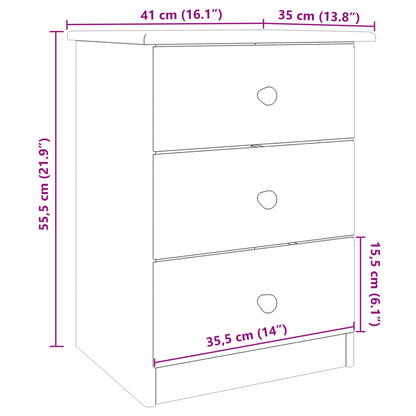 Comodino ALTA 41x35x55,5 cm in Legno Massello di Pino - homemem39