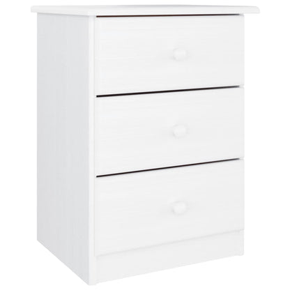 Comodino ALTA Bianco 41x35x55,5 cm in Legno Massello di Pino | homemem39