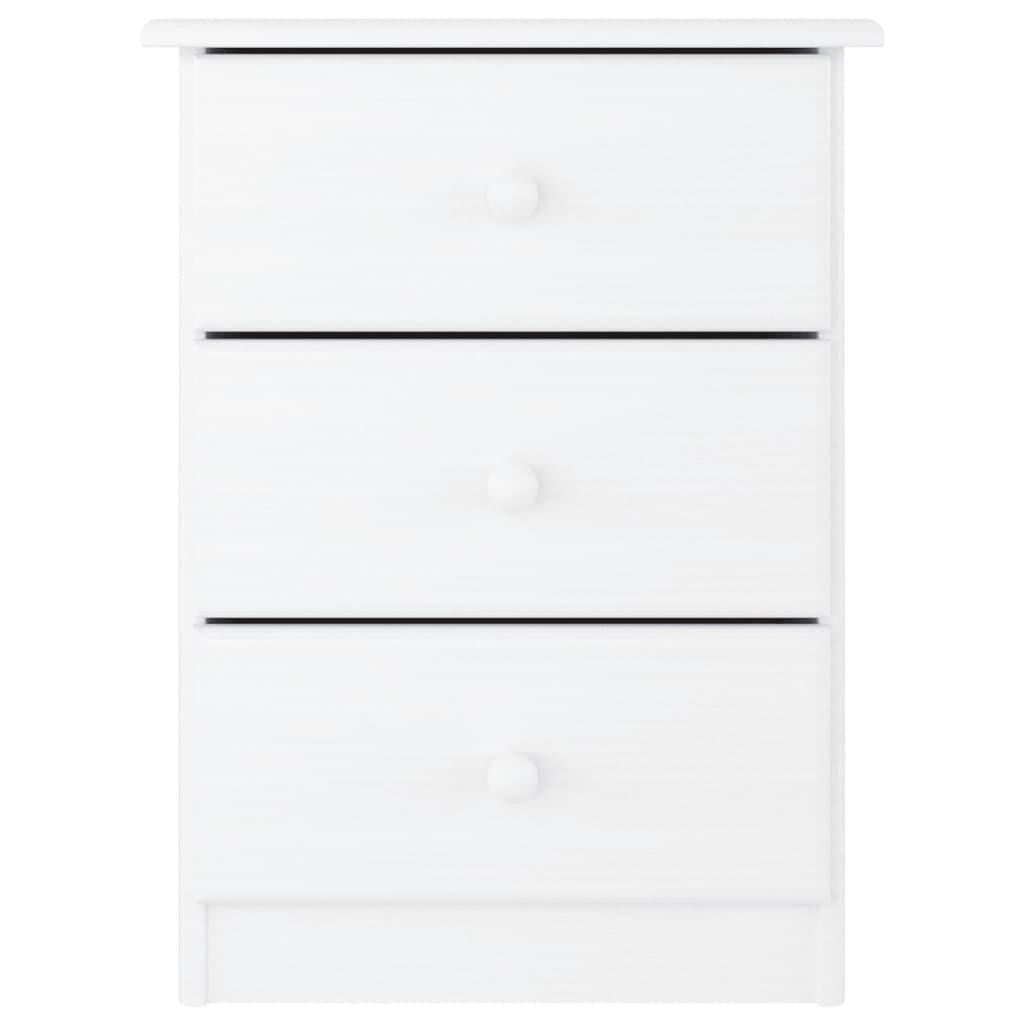 Comodino ALTA Bianco 41x35x55,5 cm in Legno Massello di Pino | homemem39