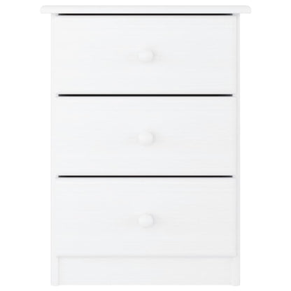 Comodino ALTA Bianco 41x35x55,5 cm in Legno Massello di Pino | homemem39