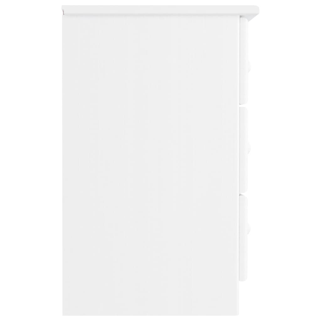 Comodino ALTA Bianco 41x35x55,5 cm in Legno Massello di Pino | homemem39