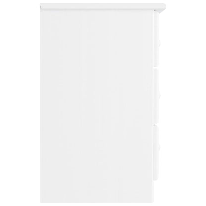 Comodino ALTA Bianco 41x35x55,5 cm in Legno Massello di Pino | homemem39