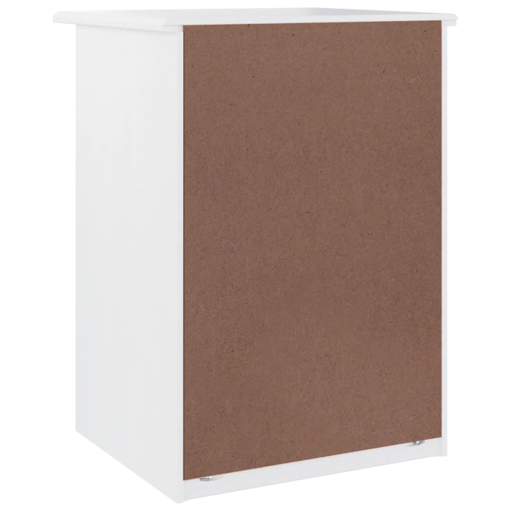 Comodino ALTA Bianco 41x35x55,5 cm in Legno Massello di Pino | homemem39