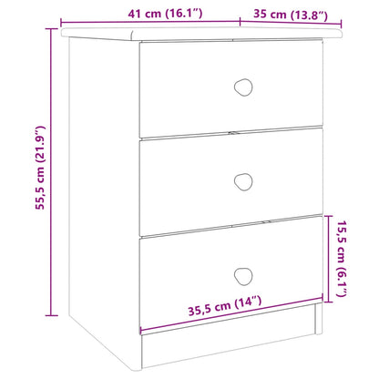 Comodino ALTA Bianco 41x35x55,5 cm in Legno Massello di Pino | homemem39