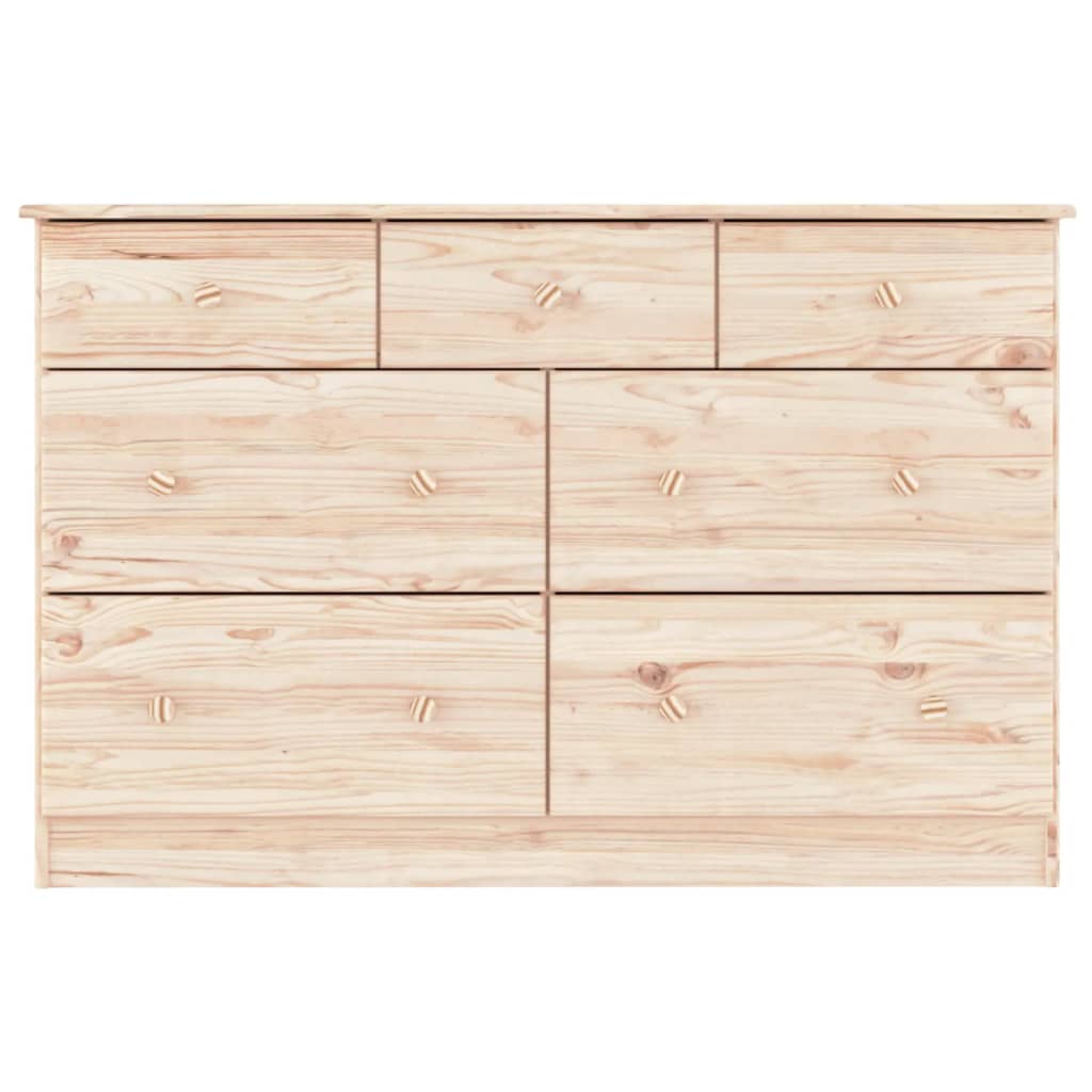 Cassettiera ALTA 112x35x73 cm in Legno Massello di Pino - homemem39