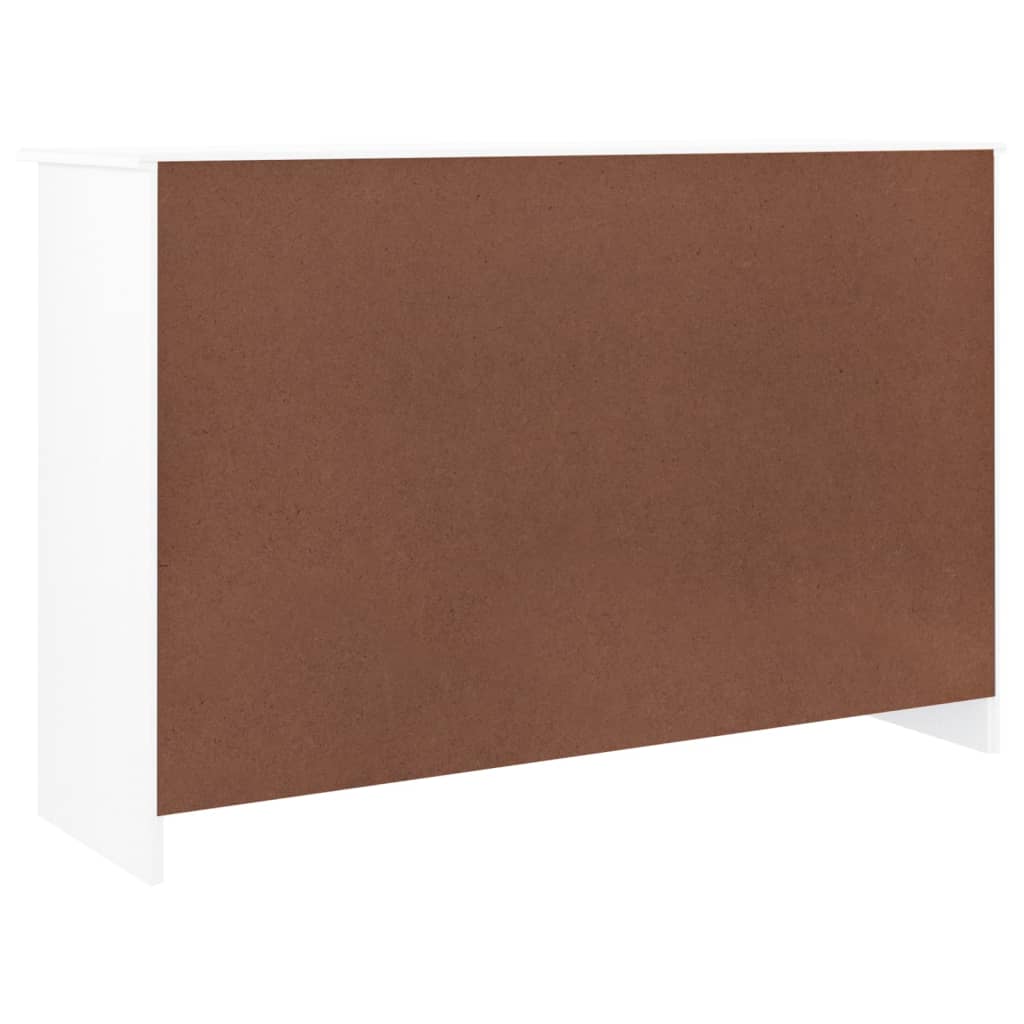 Cassettiera ALTA Bianca 112x35x73 cm in Legno Massello di Pino - homemem39