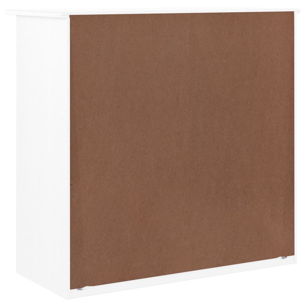 Cassettiera ALTA Bianca 77x35x73 cm in Legno Massello di Pino - homemem39