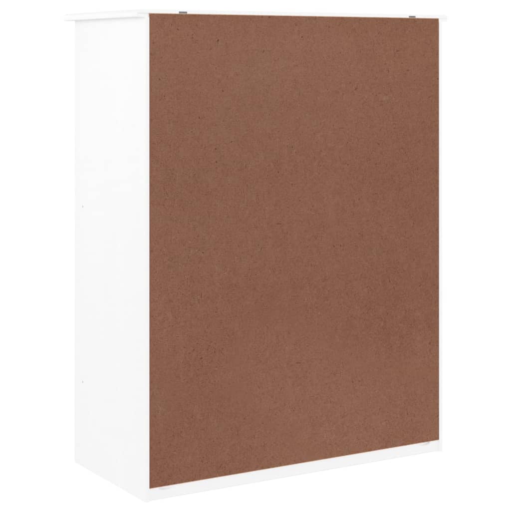 Scarpiera ALTA Bianca 77x35x96 cm in Legno Massello di Pino - homemem39