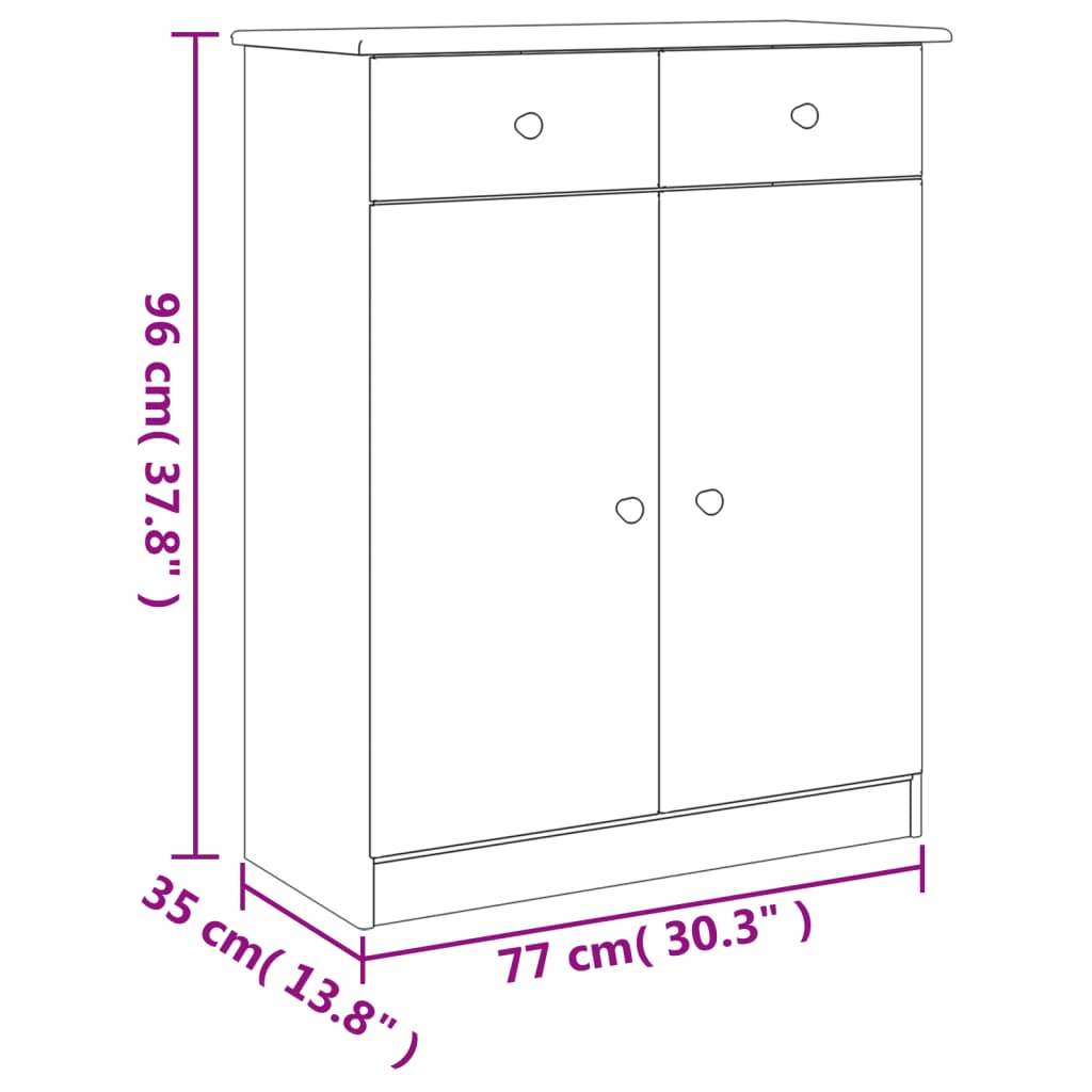 Scarpiera ALTA 77x35x96 cm in Legno Massello di Pino - homemem39