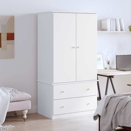 Armadio ALTA Bianco 90x55x170 cm in Legno Massello di Pino | homemem39