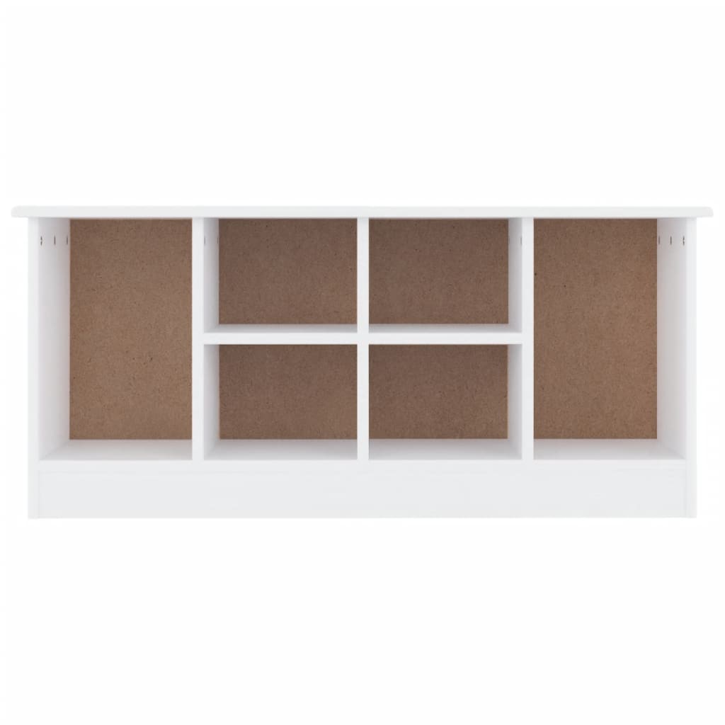 Panca Porta Scarpe ALTA Bianca 100x35x45 cm Legno Massello Pino | homemem39