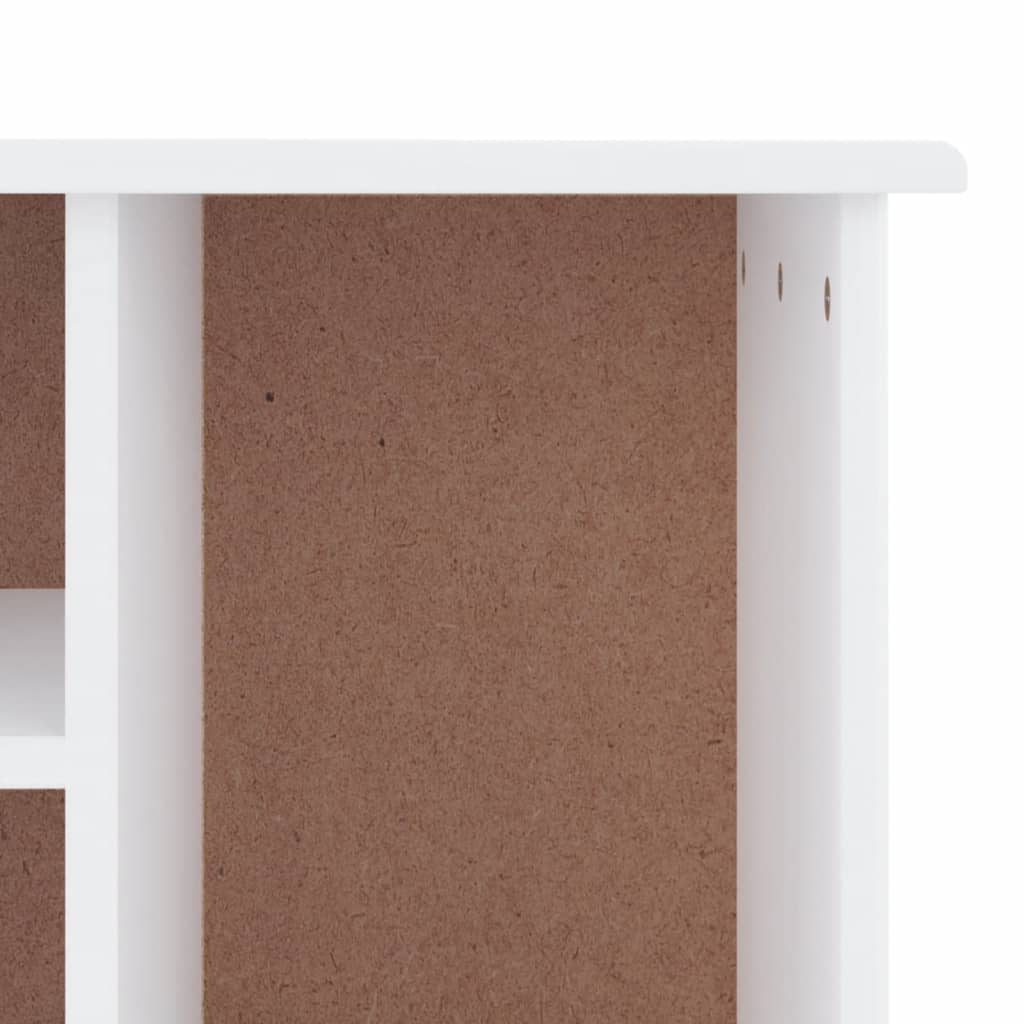 Panca Porta Scarpe ALTA Bianca 100x35x45 cm Legno Massello Pino | homemem39