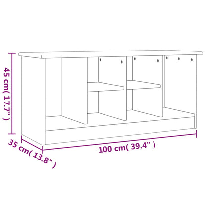 Panca Porta Scarpe ALTA Bianca 100x35x45 cm Legno Massello Pino | homemem39