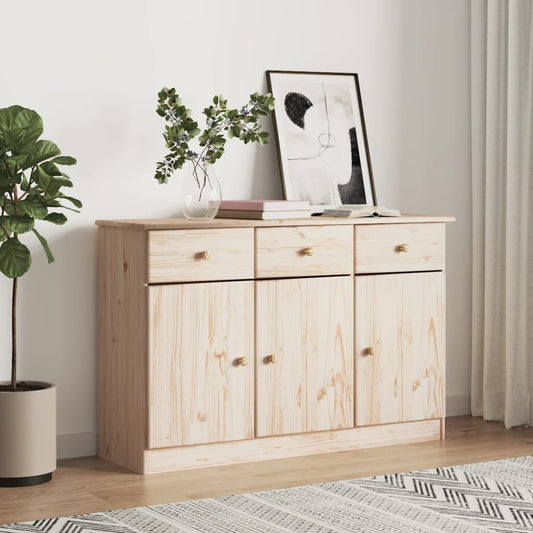 Credenza ALTA 112x35x73 cm in Legno Massello di Pino - homemem39