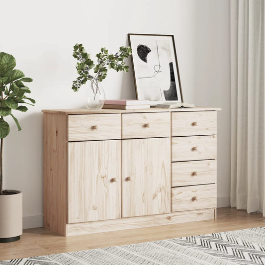 Credenza ALTA 112x35x73 cm in Legno Massello di Pino - homemem39