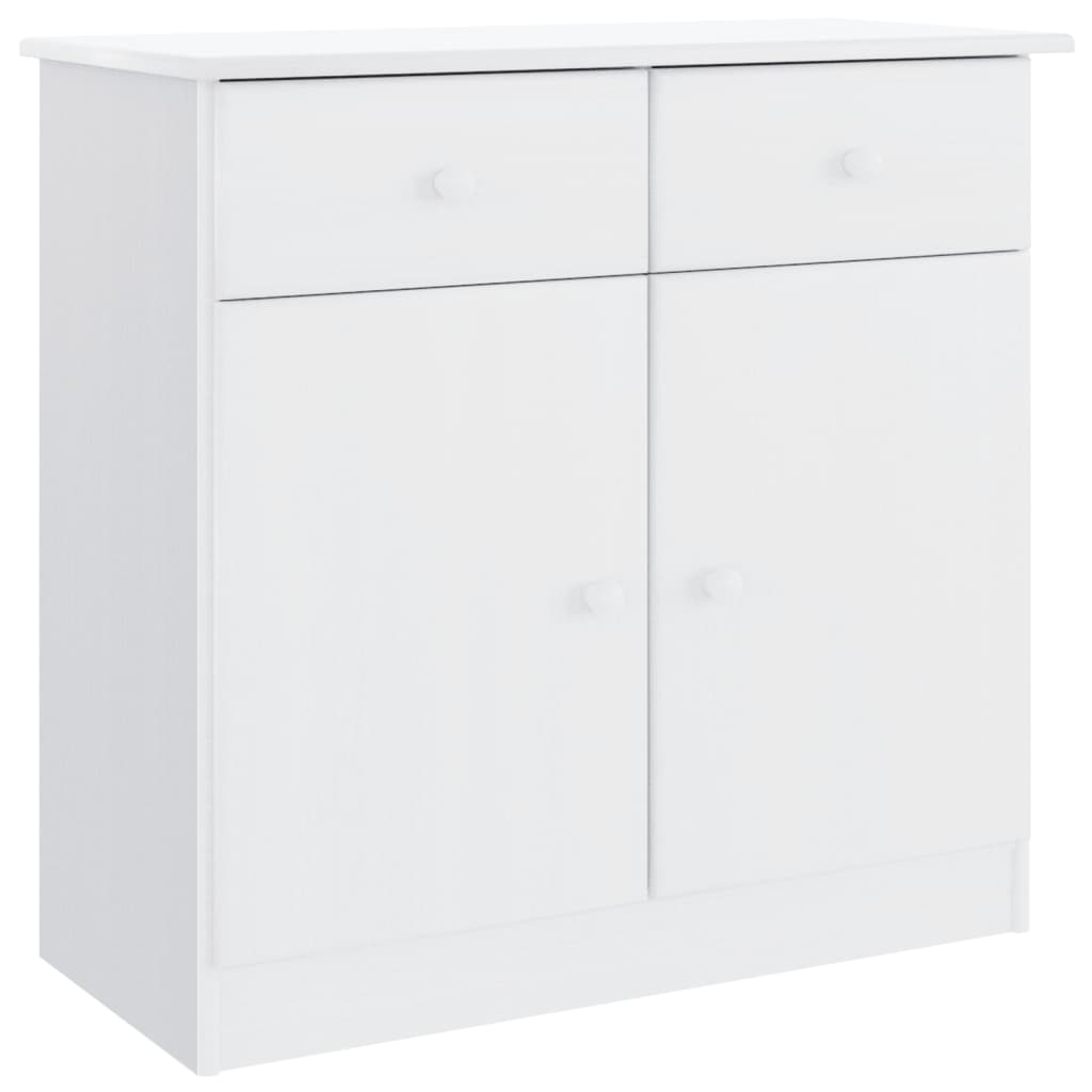 Credenza ALTA Bianca 77x35x73 cm in Legno Massello di Pino - homemem39