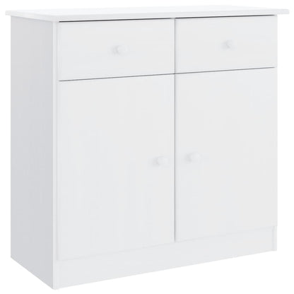 Credenza ALTA Bianca 77x35x73 cm in Legno Massello di Pino - homemem39