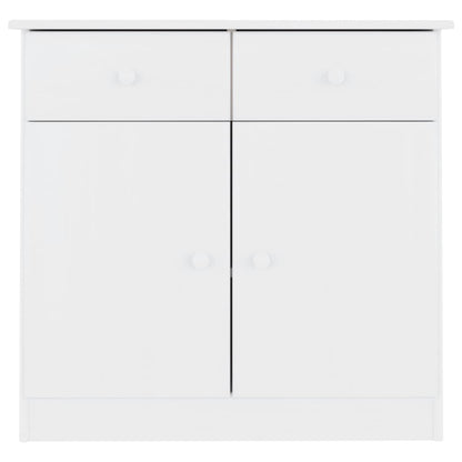 Credenza ALTA Bianca 77x35x73 cm in Legno Massello di Pino - homemem39