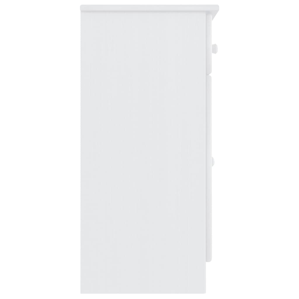 Credenza ALTA Bianca 77x35x73 cm in Legno Massello di Pino - homemem39