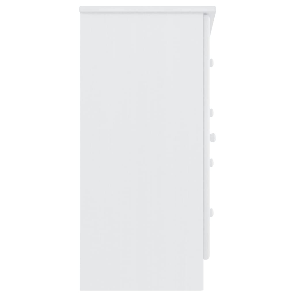 Credenza ALTA Bianca 77x35x73 cm in Legno Massello di Pino - homemem39